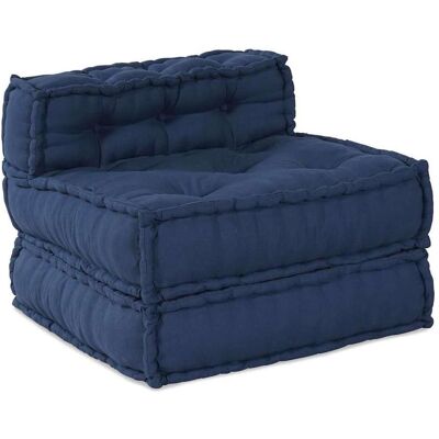 vidaXL - Pouffe Indigo Cotton - Indigo - 70x70x54 cm - ottoman vidaXL - Pouffe Indigo Cotton - Indigo - 70x70x54 cm - ottoman