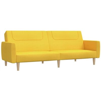 vidaXL Gelbes Stoff 2-Sitzer Schlafsofa - Schlafsofa vidaXL Gelbes Stoff 2-Sitzer Schlafsofa - Schlafsofa
