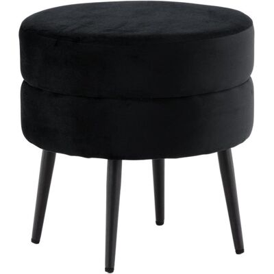 Venture Home Rahi Topf - Samtstoff, Schwarz, 40cm - Fußhocker Venture Home Rahi Topf - Samtstoff, Schwarz, 40cm - Fußhocker
