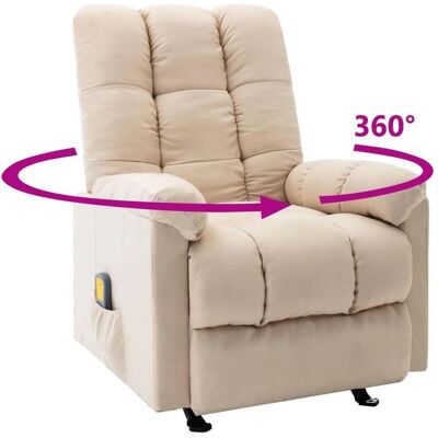 vidaXL Massagesessel Creme Stoff - Verstellbar mit 6 Punkten vidaXL Massagesessel Creme Stoff - Verstellbar mit 6 Punkten
