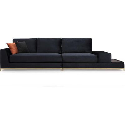 Atelier Del Sofa 4-Sitzerbank Line mit Beistelltisch - Schwarz Atelier Del Sofa 4-Sitzerbank Line mit Beistelltisch - Schwarz