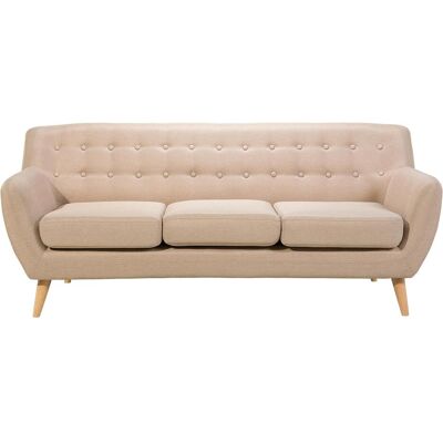 Beliani 3-Sitzer Sofa Beige - Skandinavisches Minimalistisches Wohnzimmer Beliani 3-Sitzer Sofa Beige - Skandinavisches Minimalistisches Wohnzimmer