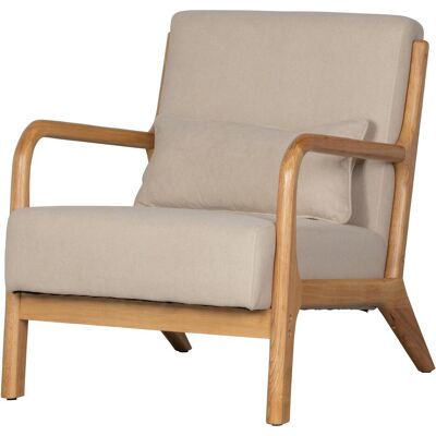 WOOOD Braune Sessel - Gummiholzrahmen - Heavy-Duty Stoff - Retro-Look WOOOD Braune Sessel - Gummiholzrahmen - Heavy-Duty Stoff - Retro-Look