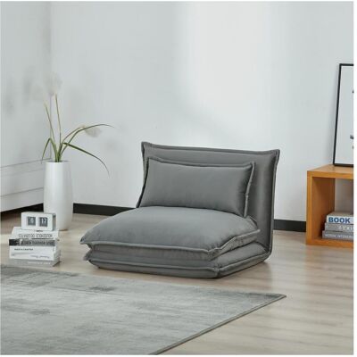 En.Casa, Sessel, Schlafsessel Umeå 59x85,5x67 cm Samt Grau En.Casa, Sessel, Schlafsessel Umeå 59x85,5x67 cm Samt Grau