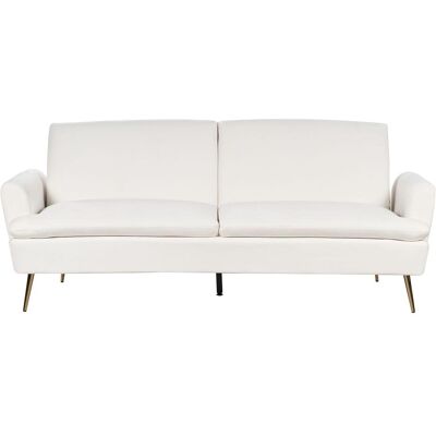 Beliani Schlafsofa Off-White Samtvelour 3-Sitzer - Sofa Bed Beliani Schlafsofa Off-White Samtvelour 3-Sitzer - Sofa Bed