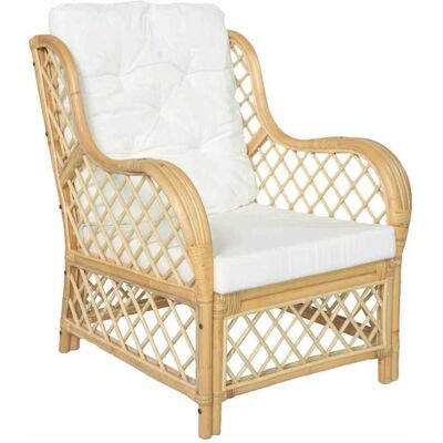 vidaXL Sessel - Natur-Rattan & Leinen - Entspannt Relaxen vidaXL Sessel - Natur-Rattan & Leinen - Entspannt Relaxen