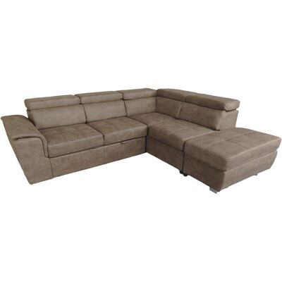 HTI-Living, Sofa + Bettsofa, Couch Sandy mit Ottomane rechts Braun (Ecksofa) HTI-Living, Sofa + Bettsofa, Couch Sandy mit Ottomane rechts Braun (Ecksofa)