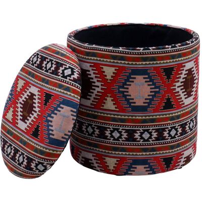 FineBuy, Hocker + Pouf, Sitzhocker mit Stauraum Stoff 40cm Bunt Stoffhocker Rund Polsterhocker Hocker FineBuy, Hocker + Pouf, Sitzhocker mit Stauraum Stoff 40cm Bunt Stoffhocker Rund Polsterhocker Hocker
