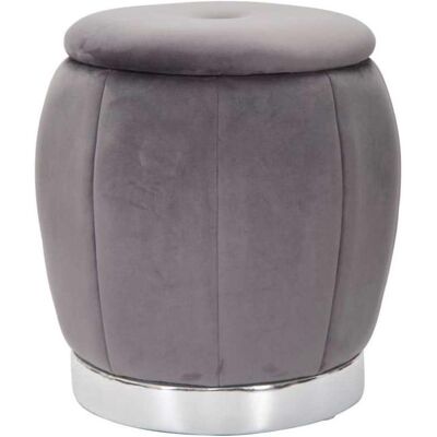 Mauro Ferretti, Hocker + Pouf, Hocker mit Stauraum Paris grau-silber Mauro Ferretti, Hocker + Pouf, Hocker mit Stauraum Paris grau-silber