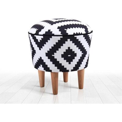 Atelier del Sofa Luiz Hocker - Schwarz, Weiß - Pouffe Atelier del Sofa Luiz Hocker - Schwarz, Weiß - Pouffe