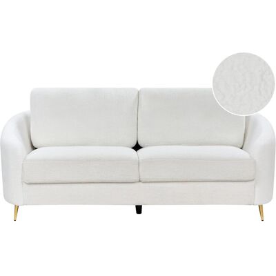 Beliani Weiß Bouclé 3-Sitzer Sofas - Sofa Beliani Weiß Bouclé 3-Sitzer Sofas - Sofa
