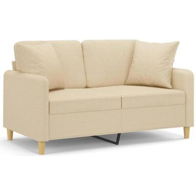 vidaXL Creme 2-Sitzer Sofa mit Kissen - Möbel vidaXL Creme 2-Sitzer Sofa mit Kissen - Möbel