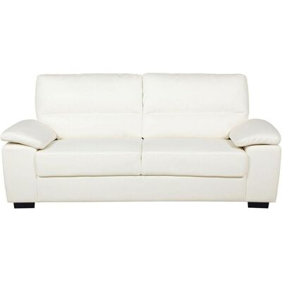 Beliani, Sofa + Bettsofa, 3-Sitzer Sofa Kunstleder creme VOGAR (3-Sitzer) Beliani, Sofa + Bettsofa, 3-Sitzer Sofa Kunstleder creme VOGAR (3-Sitzer)