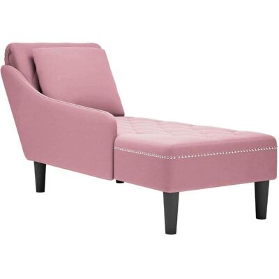 vidaXL Sofa + Bettsofa, Chaiselongue Lounge Sofa Recamiere mit Rechter Armlehne Rosa Samt (Recamiere) vidaXL Sofa + Bettsofa, Chaiselongue Lounge Sofa Recamiere mit Rechter Armlehne Rosa Samt (Recamiere)