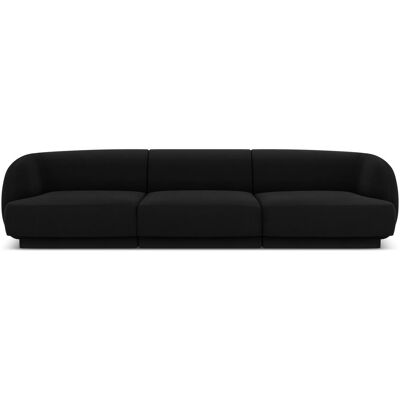Micadoni Home 3-Sitzer Sofa - Samtstoff - Schwarz - Sofa Micadoni Home 3-Sitzer Sofa - Samtstoff - Schwarz - Sofa