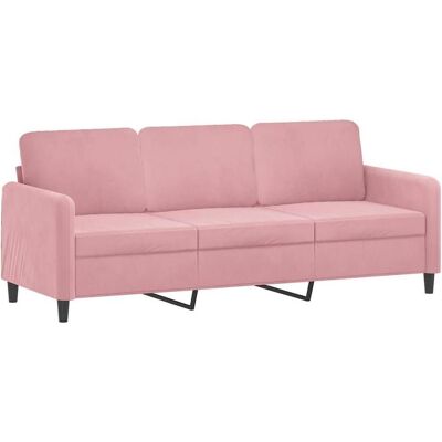 vidaXL 3-Sitzer Pink Samtsofa - Sofa vidaXL 3-Sitzer Pink Samtsofa - Sofa