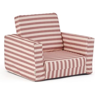 Kids Concept, Kinderstuhl + Kindertisch, Sessel ausklappbar gestreift altrosa (Kindersessel) Kids Concept, Kinderstuhl + Kindertisch, Sessel ausklappbar gestreift altrosa (Kindersessel)