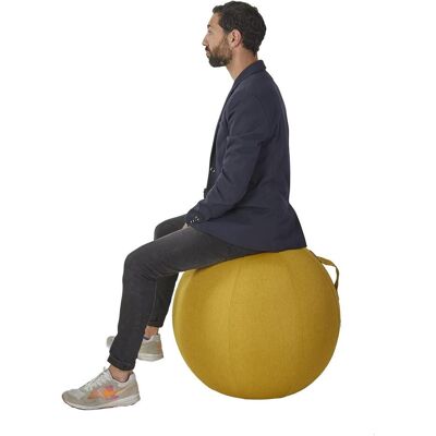 Alba, Hocker + Pouf, Sitzhocker MHBALL, safrangelb Bezug: Polyester, Sitzdurchmesser: 650 mm, mit Griff zum - 1 Stü Alba, Hocker + Pouf, Sitzhocker MHBALL, safrangelb Bezug: Polyester, Sitzdurchmesser: 650 mm, mit Griff zum - 1 Stü