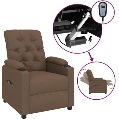 vidaXL Sessel, Relaxsessel Elektrisch Braun Stoff vidaXL Sessel, Relaxsessel Elektrisch Braun Stoff