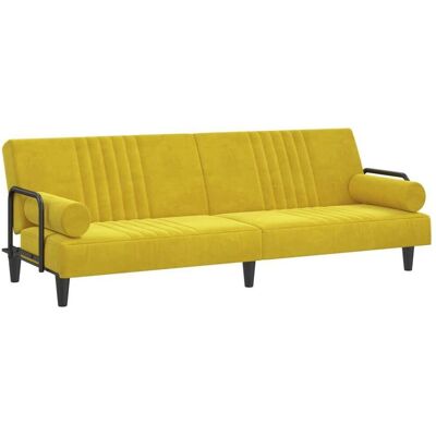 vidaXL Schlafsofa Samt Gelb - Schlafsofa vidaXL Schlafsofa Samt Gelb - Schlafsofa