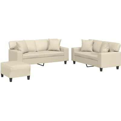 vidaXL Sofa + Bettsofa, Lewis With pillows & footstool (2-Sitzer, Sofahocker) vidaXL Sofa + Bettsofa, Lewis With pillows & footstool (2-Sitzer, Sofahocker)