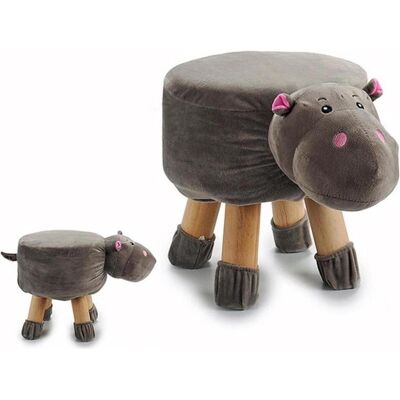 Natura Punto, Hocker + Pouf, Hocker in Tierform Nilpferd, mit Stoff überzogen, grau 40 x 30 x 27cm Natura Punto, Hocker + Pouf, Hocker in Tierform Nilpferd, mit Stoff überzogen, grau 40 x 30 x 27cm