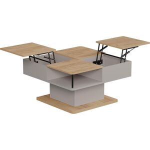 Vicco, Couchtisch + Beistelltisch, Couchtisch Movira, Beige/Goldkraft Eiche, 80 x 45 cm mit Staufächern (80 x 80 x 45 cm) Vicco, Couchtisch + Beistelltisch, Couchtisch Movira, Beige/Goldkraft Eiche, 80 x 45 cm mit Staufächern (80 x 80 x 45 cm)