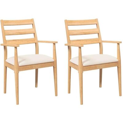vidaXL Esszimmerstühle mit Kissen 2 Stk. Massivholz Gummibaum Braun - Dining Chairs vidaXL Esszimmerstühle mit Kissen 2 Stk. Massivholz Gummibaum Braun - Dining Chairs
