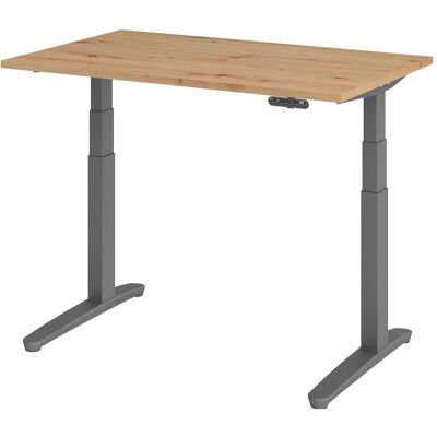 HAMMERBACHER Höhenverstellbarer Schreibtisch - Eiche - Soft Start - FSC HAMMERBACHER Höhenverstellbarer Schreibtisch - Eiche - Soft Start - FSC