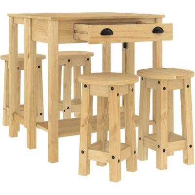 vidaXL - Bar Set - Kiefernholz - Braun - Bar Set vidaXL - Bar Set - Kiefernholz - Braun - Bar Set