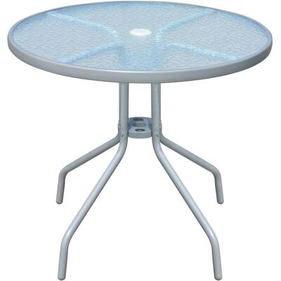 vidaXL Gartentisch 80x71 cm Stahl rund Grau - Gartentisch vidaXL Gartentisch 80x71 cm Stahl rund Grau - Gartentisch