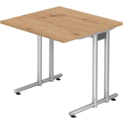 Hammerbacher - 8 S Verstellbarer Schreibtisch - 80x80 - Silber Hammerbacher - 8 S Verstellbarer Schreibtisch - 80x80 - Silber