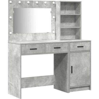 vidaXL Set mit 2 Beton grau MDF 80 cm Spiegel Kosmetiktisch Grey - Kosmetiktisch vidaXL Set mit 2 Beton grau MDF 80 cm Spiegel Kosmetiktisch Grey - Kosmetiktisch