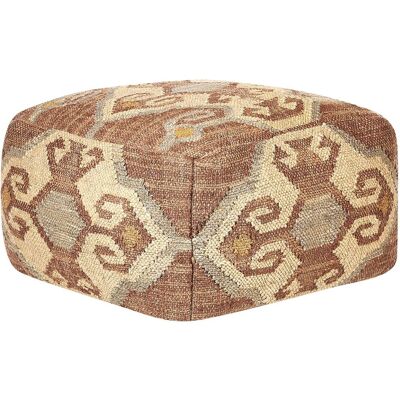 Beliani Pouffe Multicolour Jute Wool 50 x 50 x 30 cm Geometrisches Muster Quadrat Boho Modern Fußhocker - Pouffe Beliani Pouffe Multicolour Jute Wool 50 x 50 x 30 cm Geometrisches Muster Quadrat Boho Modern Fußhocker - Pouffe
