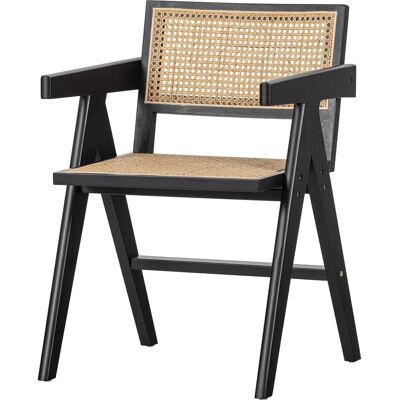 WOOOD Gunn Schwarzer Esszimmerstuhl - Kiefer & Rattan, Exquisit & Flexibel WOOOD Gunn Schwarzer Esszimmerstuhl - Kiefer & Rattan, Exquisit & Flexibel
