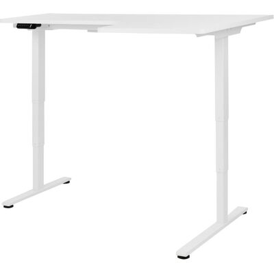 Beliani Elektrischer Eckschreibtisch Weiß 160x59cm Verstellbar Modern L-Form Beliani Elektrischer Eckschreibtisch Weiß 160x59cm Verstellbar Modern L-Form