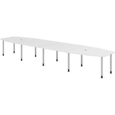 HAMMERBACHER Konferenztisch KT52C Weiß, Höhenverstellbar, FSC, Stahl, 520x85-130x72-74 cm HAMMERBACHER Konferenztisch KT52C Weiß, Höhenverstellbar, FSC, Stahl, 520x85-130x72-74 cm