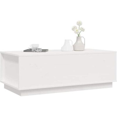 vidaXL Weißes Kiefernholz Couchtisch mit Hochklappbarem Deckel vidaXL Weißes Kiefernholz Couchtisch mit Hochklappbarem Deckel