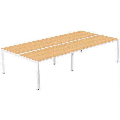Kaiserkraft 4-Person Team-Schreibtisch - Weiß / Buche Kaiserkraft 4-Person Team-Schreibtisch - Weiß / Buche