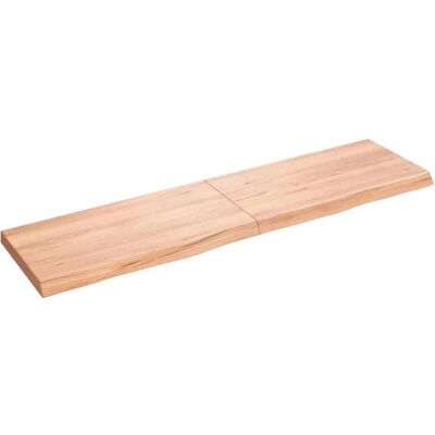 vidaXL Badezimmerarbeitsplatte Hellbraun 120x30x(2-4)cm Behandeltes Massivholz - Badezimmerarbeitsplatte vidaXL Badezimmerarbeitsplatte Hellbraun 120x30x(2-4)cm Behandeltes Massivholz - Badezimmerarbeitsplatte