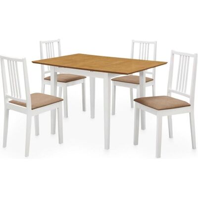 vidaXL 5-tlg. Esszimmer-Set - Extensibler MDF Weiß Möbel vidaXL 5-tlg. Esszimmer-Set - Extensibler MDF Weiß Möbel