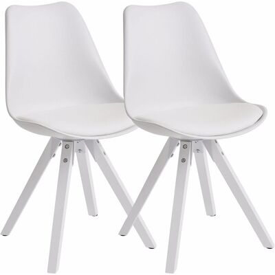 Wohnling 2er Set Retro Esszimmerstuhl Weiß Skandinavisch Wohnling 2er Set Retro Esszimmerstuhl Weiß Skandinavisch