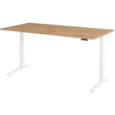 HAMMERBACHER Höhenverstellbarer Schreibtisch - asteiche, rechteckig, weiß C-Fuß - 200x100 cm HAMMERBACHER Höhenverstellbarer Schreibtisch - asteiche, rechteckig, weiß C-Fuß - 200x100 cm