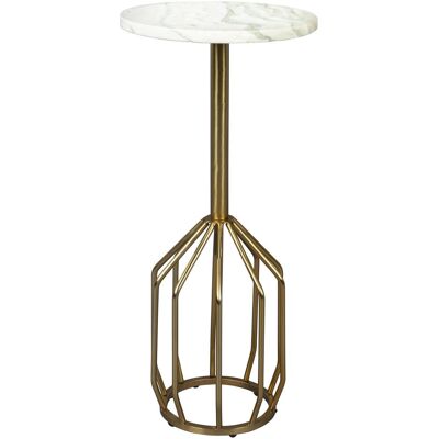Dutchbone Salerno Beistelltisch - Rund Stahl & Marmor - 25x25x56cm Dutchbone Salerno Beistelltisch - Rund Stahl & Marmor - 25x25x56cm