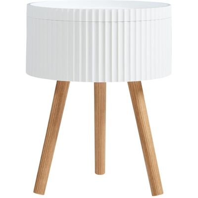 En.Casa, Nachttisch, Beistelltisch Bongard mit Stauraum Ø38x48 cm Weiss En.Casa, Nachttisch, Beistelltisch Bongard mit Stauraum Ø38x48 cm Weiss