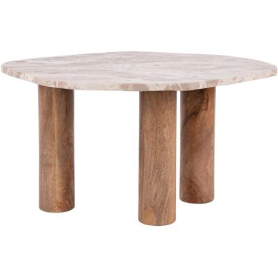 Leitmotiv Organic - Beistelltisch - Naturmarmor und Mango-Holz - 40x50x75 cm Leitmotiv Organic - Beistelltisch - Naturmarmor und Mango-Holz - 40x50x75 cm