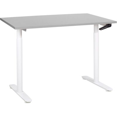 Beliani Verstellbarer Schreibtisch Manuell Hellgrau DESTINAS - Schreibtisch Beliani Verstellbarer Schreibtisch Manuell Hellgrau DESTINAS - Schreibtisch