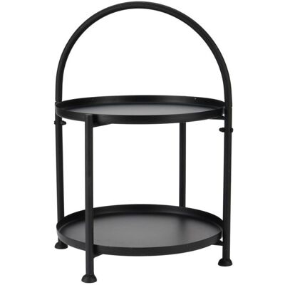 ECD Germany - Runder Beistelltisch ø 30 x 45 cm Metall Schwarz 2-stufig Industrietisch ECD Germany - Runder Beistelltisch ø 30 x 45 cm Metall Schwarz 2-stufig Industrietisch