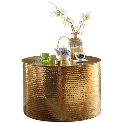 Wohnling Gold Aluminium Couchtisch - Runde Hammerschlag-Optik Wohnling Gold Aluminium Couchtisch - Runde Hammerschlag-Optik