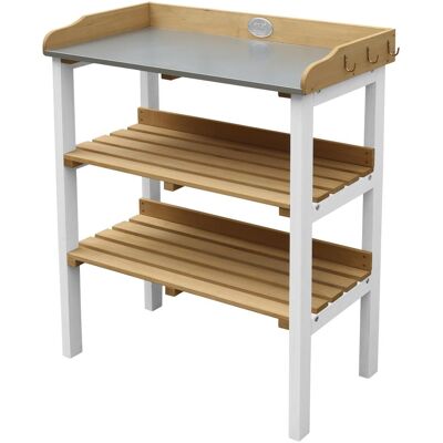 Axi, Pflanzenständer + Blumentreppe, Pflanztisch mit Ablageflächen Braun/Weiss Axi, Pflanzenständer + Blumentreppe, Pflanztisch mit Ablageflächen Braun/Weiss